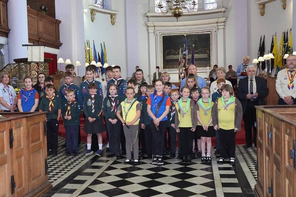 Award recipients at All Saints' Church during the St George's Day service.