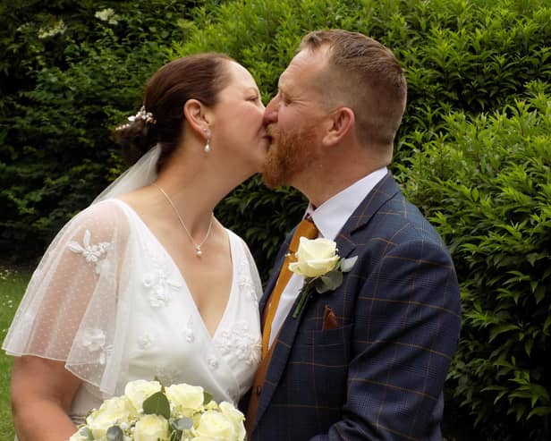 Gary and Fe on their wedding day.