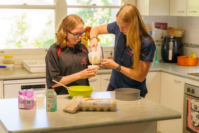 A generic example of how supported-living staff can help a person with care needs in their own home.