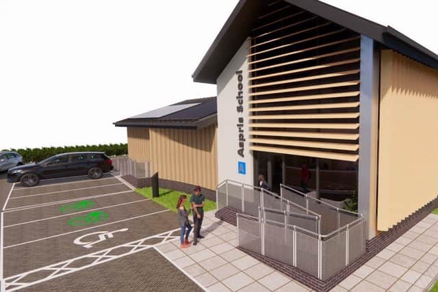 A visualisation of the front of the proposed school.