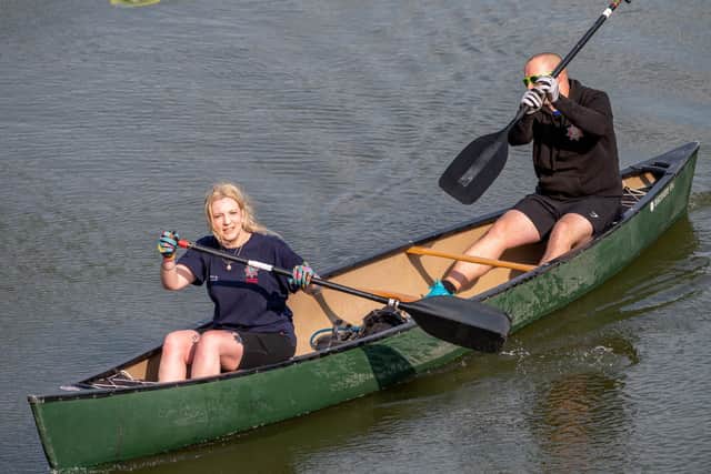 The firefighters canoe from Bardney to Woodhall Spa.