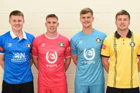 Lewis Butroid, Dayle Southwell, Josh Render and Bobby Johnson show off the new kits, available to buy online.