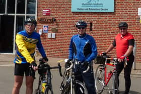 From left are Trevor Halstead, Daniel Nicholson and Loll Dickenson departing from Bransby.