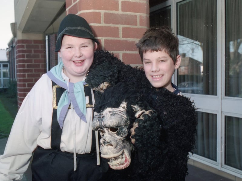 In costume, James Hill (left) and Jonathan Lenton.