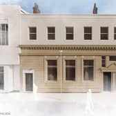 An artist's impression of the new office space and flats