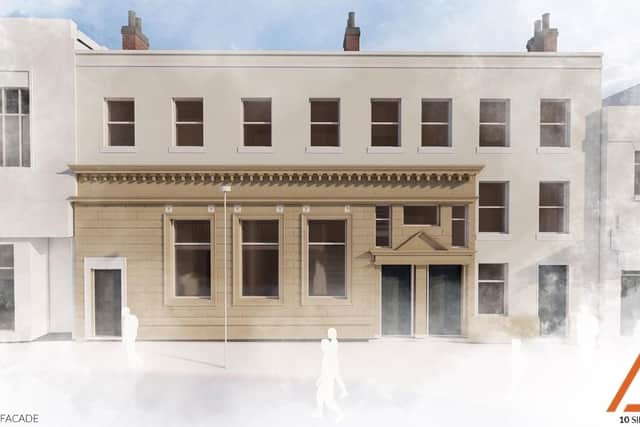 An artist's impression of the new office space and flats