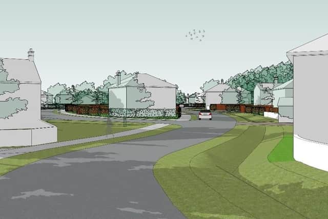 An artist's impression of the access road through the proposed housing development in Stickney.