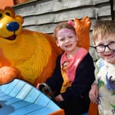 Evie and Daniel get their faces painted at Wolds Wildlife Park's Easter fun day. Photos: Mick Fox