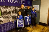 Lori Borbely with commemorative shirts for his 500th appearance – photo (c) Steve Davies