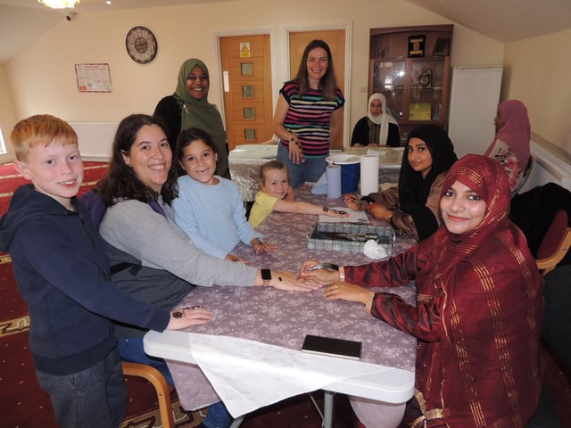 Henna painting at Sleaford Islamic Centre.