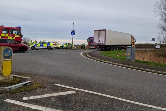 Scene of the accident on the Burgh le Marsh bypass.
