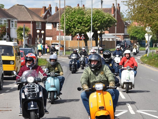 The ride in from Poppy's cafe in Burgh le Marsh was a change in direction for the scooter rally.