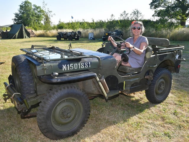 Sharon MacAllen of Boston with her 1942 Ford GPW