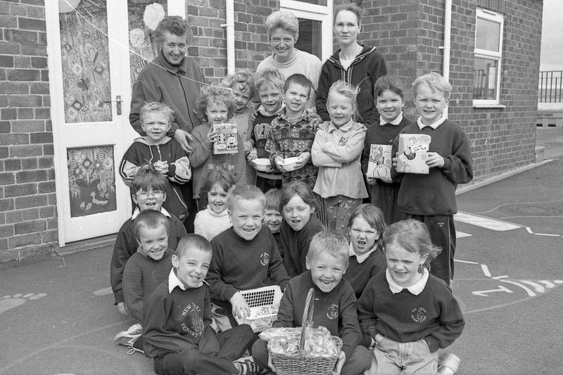 Youngsters from New Leake Primary School taking part in an Easter egg hunt. The event - organised by the PFTA - involved 200 hidden eggs. Pictured with pupils are hunt helpers Janice Locke-Wheaton, Sarah Bibb and Margaret Shaw. The event was held in April ahead of the Easter break from lessons, but was featured in the paper in early May.