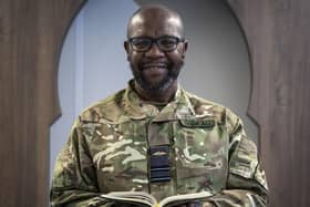 Imam, Sqn Ldr Ali Omar, at the Majlis at RAF Coningsby. Photo: MOD/A1 Shauna Martin