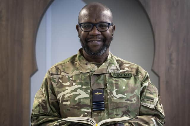 Imam, Sqn Ldr Ali Omar, at the Majlis at RAF Coningsby. Photo: MOD/A1 Shauna Martin