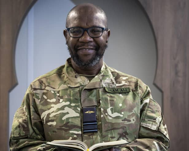 Imam, Sqn Ldr Ali Omar, at the Majlis at RAF Coningsby. Photo: MOD/A1 Shauna Martin