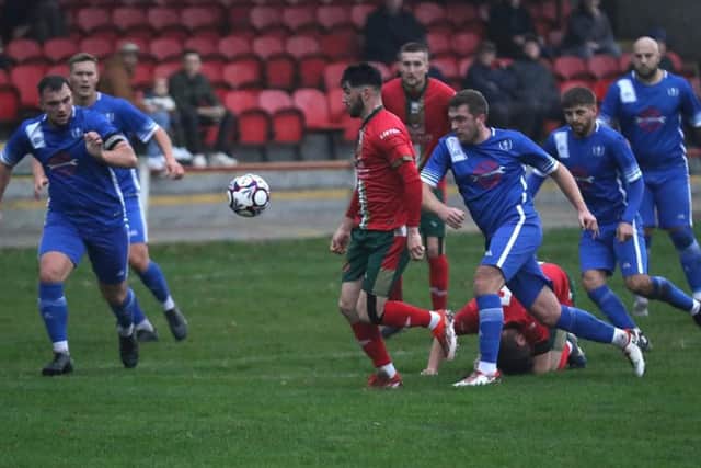 Louth in action at Harrogate Railway on Saturday.