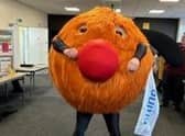 Representatives of various organisations gave up their time and resources for the schools wellbeing fayre in Sleaford - the Shine mascot.