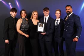 The Ruby's Plaice team - winners of the best fish and chip shop in Lincolnshire at the England Business Awards, now going for national glory. Raj Pahal is pictured far right and wife Ruby is second from left.
