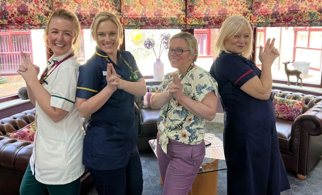 Lindsey Lodge Operational Matron Karen Andrew is pictured (far right) with (from left) Advanced Care Practitioner Sarah Hodge; Trainee Advanced Care Practitioner Nurse Sophie Clifford and Medical Director Dr Lucy Adcock.