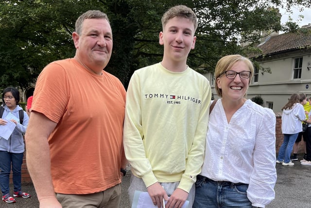 Hugo Cullen and his parents. Image: Caistor Grammar School