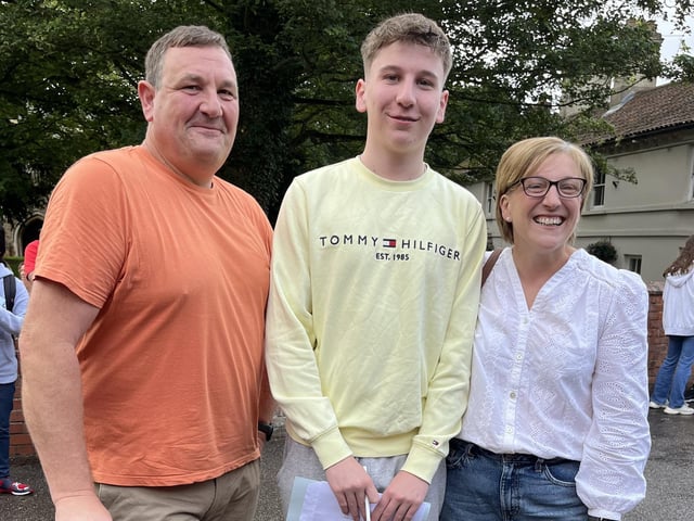 Hugo Cullen and his parents. Image: Caistor Grammar School