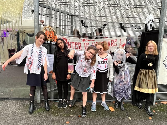 Attending Woodhall Spa Lion's Halloween party are, from left: Emma Bonehill, Minuki Mannapperuma, Ruby Craigs, Martha Shaw, Chloe Hubbard and Lola Morris, all 9.