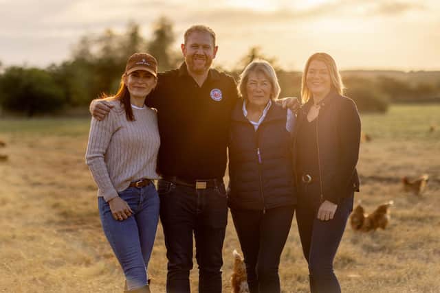 The family stearing Fairburns Eggs into the future.