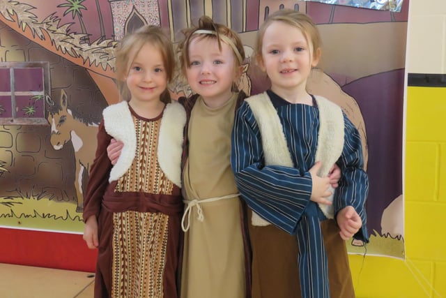 More costumed players in the Nativity at Church Lane School, Sleaford.