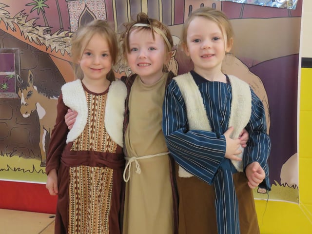More costumed players in the Nativity at Church Lane School, Sleaford.