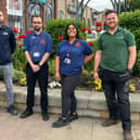 Ventsi Petrov from JYSK, Liam Staton and Zoe Moss from The Range and Daniel McDonald, landscape gardener for Marshall's Yard.