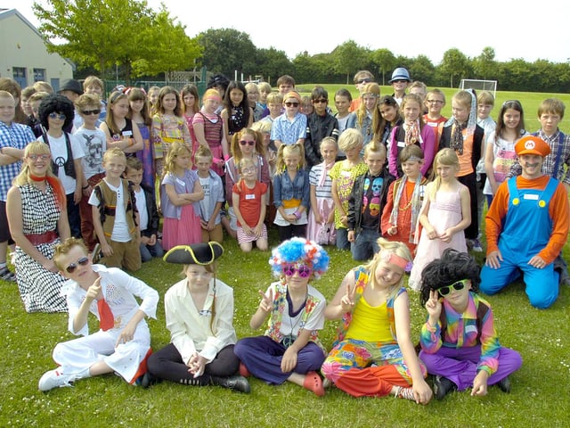 As part of their topic ‘Britain since 1948’, Year five pupils at St Botolph’s School, Quarrington, had a dress-up day 10 years ago. Outfits were based on different decades. The children also learned to dance to Rose Royce’s Car Wash, Michael Jackson’s Thriller, and Whigfield’s Saturday Night. Other fun included: wool pompoms, pet rocks, flower power head bands, tie-dying, space hopper races, marbles, and Double Dutch skipping.