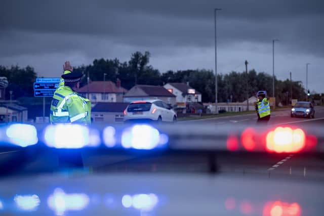 A police check in Ingoldmells on Friday evening.