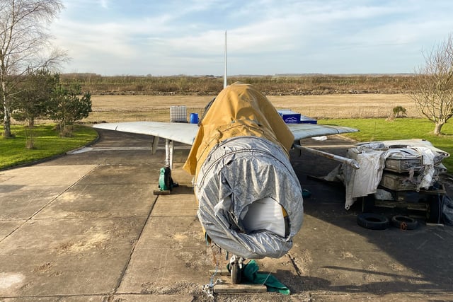 Under wraps XR752 ready for her new home undercover in the hangar.