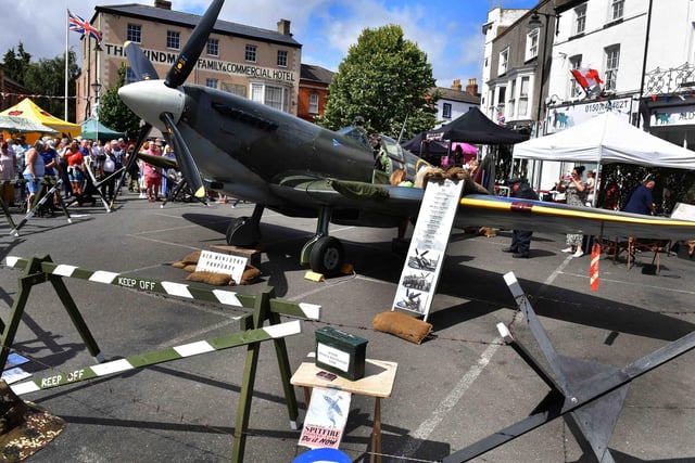 The Spitfire on display in the Market Place.