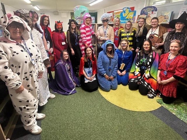 Staff dressed up at Grimoldby School.