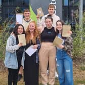 Boston College students celebrating their results.