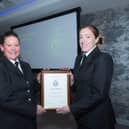 Chief Superintendent Anderson presents the Area Commander’s Commendation to Constable Keri Wales.