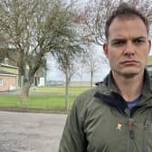 Hamish Falconer, Labour's parliamentary candidate for Lincoln, outside RAF Scampton. (Photo by: Local Democracy Reporting Service)