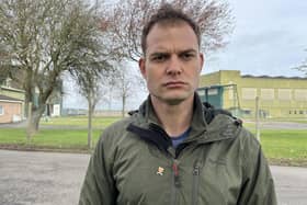 Hamish Falconer, Labour's parliamentary candidate for Lincoln, outside RAF Scampton. (Photo by: Local Democracy Reporting Service)