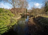 The River Bain in Horncastle, seen from Jubilee Way.