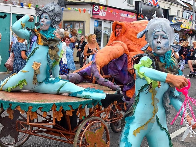 One of the more extraordinary floats that graced the streets of Sutton for the Vintage On Sea festival.
