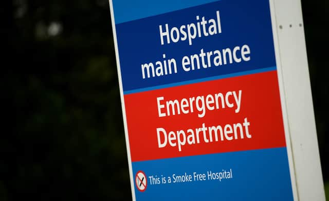 File photo dated 11/3/2014 of signage for the Main Entrance and Emergency Department at a hospital as waiting times in accident and emergency departments of NHS hospitals in England improved for the second week in succession, but still failed to meet the target of 95% of patients seen within four hours.