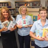 Sleaford librarians with some of the new Ukrainian books, from left - Helen Keeping, Jo Hubbert, Jane Haines and Rachel Pledge.