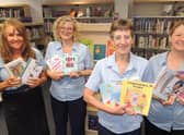 Sleaford librarians with some of the new Ukrainian books, from left - Helen Keeping, Jo Hubbert, Jane Haines and Rachel Pledge.