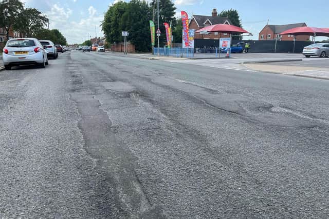 Due for repairs - Grantham Road in Sleaford. Photo: LCC