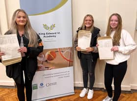 King Edward VI Academy students in Spilsby celebrating their results.