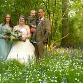 Charlotte and Paul on their wedding day with step-daughter Shannon and son Charlie.