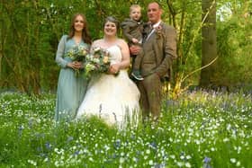 Charlotte and Paul on their wedding day with step-daughter Shannon and son Charlie.